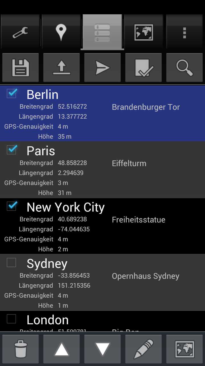 Android application Share My GPS Coordinates Pro screenshort