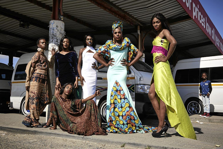 Standing from left, Mandisi Dolle Phika, Mthulisi Vee Vuma, Liyana Arianna Madikizela, Belinda Qaqamba Ka-Fassie and Shakira Mabika; front Unathi Ferguson.