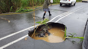A sinkhole caused by heavy rains in KZN has resulted in a road closure inland of Shaka's Rock on the north coast.
