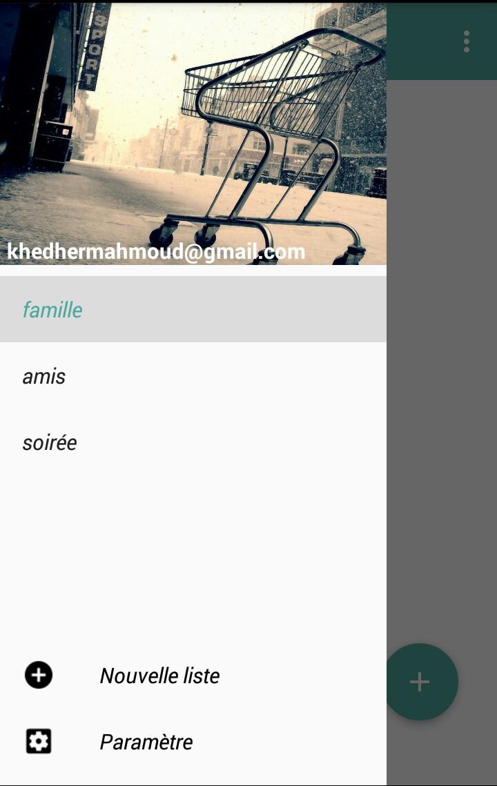 Android application Liste dachats screenshort