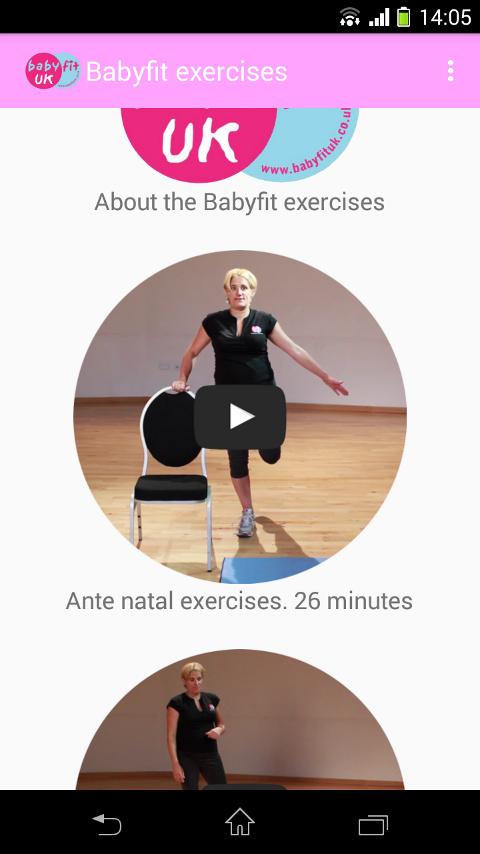Android application Pregnancy+Postnatal exercises screenshort