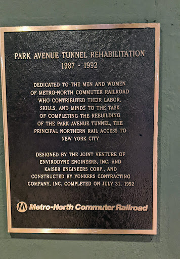 PARK AVENUE TUNNEL REHABILITATION 1987 - 1992   DEDICATED TO THE MEN AND WOMEN OF METRO-NORTH COMMUTER RAILROAD WHO CONTRIBUTED THEIR LABOR, SKILLS, AND MINDS TO THE TASK OF COMPLETING THE...