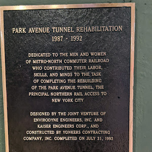 PARK AVENUE TUNNEL REHABILITATION 1987 - 1992   DEDICATED TO THE MEN AND WOMEN OF METRO-NORTH COMMUTER RAILROAD WHO CONTRIBUTED THEIR LABOR, SKILLS, AND MINDS TO THE TASK OF COMPLETING THE REBUILDING ...