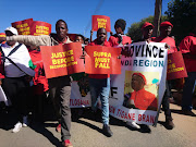 Economic Freedom Fighters marching in Coligny on 19 May 2017.