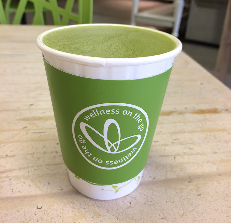Matcha ice tea at Wellness Cafe