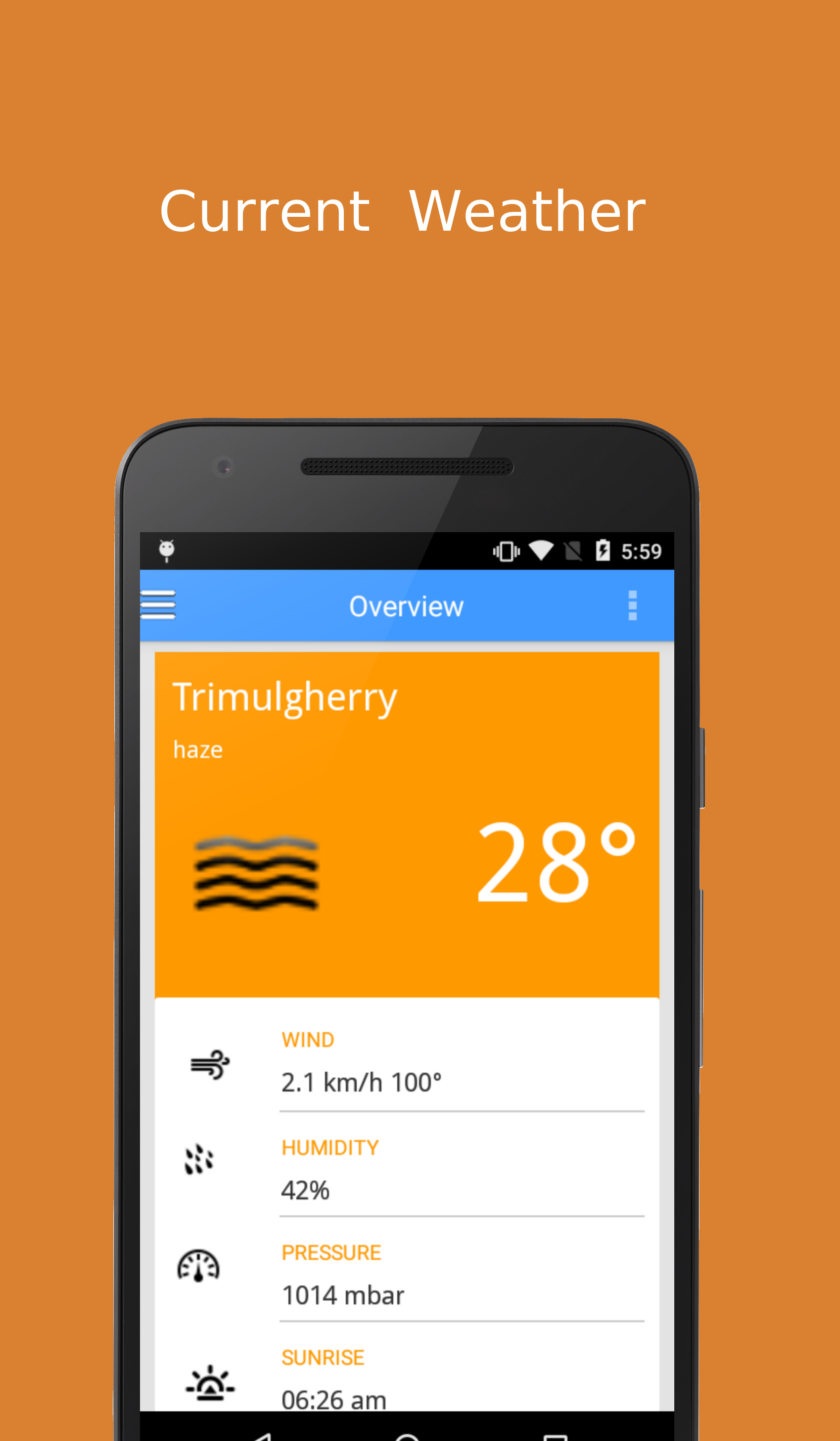 Android application Weather Forecaster screenshort