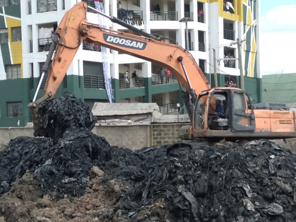 The ongoing construction of Gikomba market in Nairobi