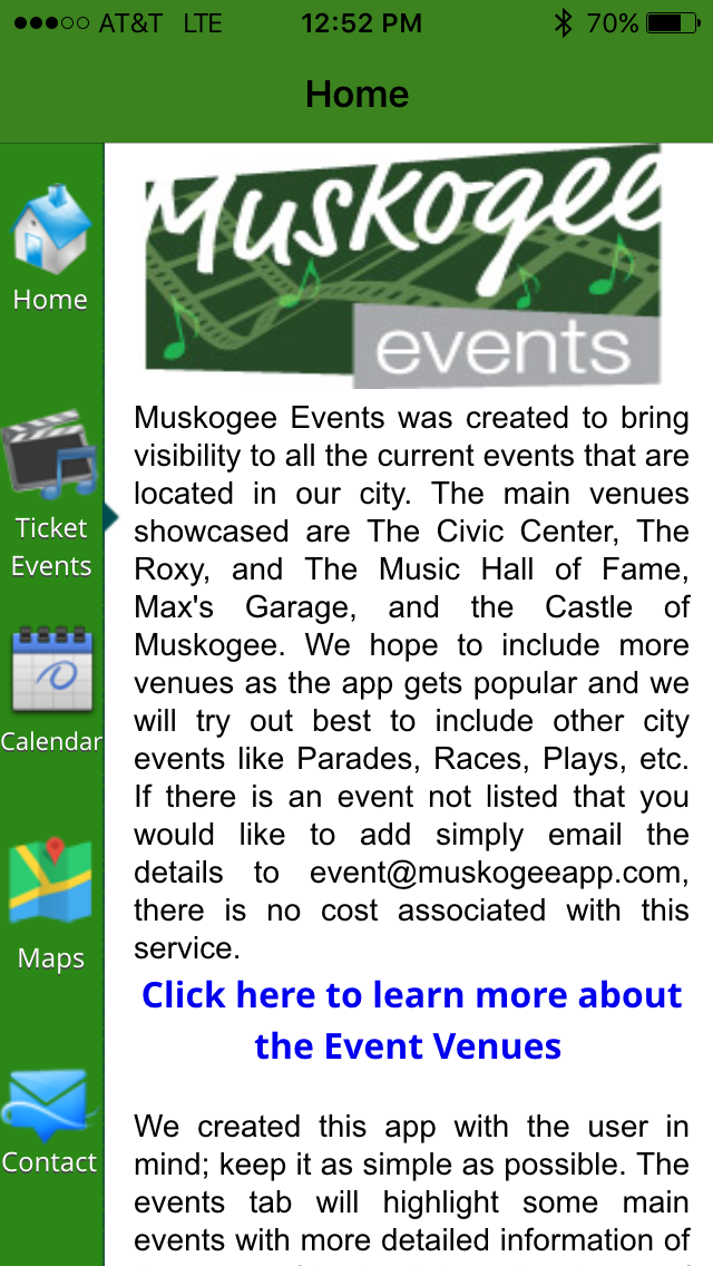 Android application Muskogee Events screenshort