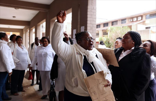 About 50 unemployed nurses marched to the Health MEC's office in Bisho yesterday.PICTURE: SIBONGILE NGALWA©DAILY DISPATCH