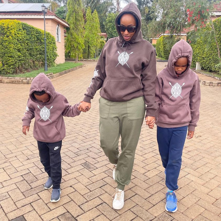 Janet Mbugua with her two boys