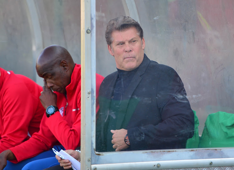 Free State Stars coach Luc Eymael looks on during the Absa Premiership match against AmaZulu at King Zwelithini Stadium, Durban on August 19 2018.