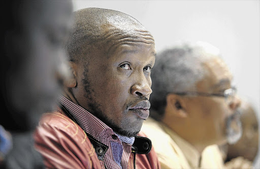 DOWNING TOOLS: Numsa secretary general Irvin Jim speaks to reporters about the pending strike in the engineering sector yesterday at the trade union's head office in Newtown, Johannesburg