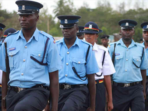 A file photo of police officers during a parade. /ELKANA JACOB