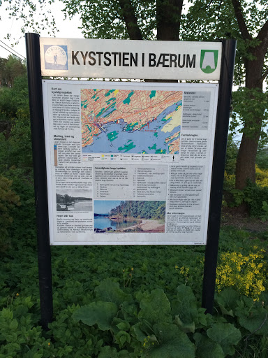 The Coastal Path in Bærum sign