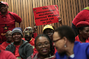 Members of the SACP at the previous parole application of Janusz Walus, on August 7 2018, at the North Gauteng high court in Pretoria.  
