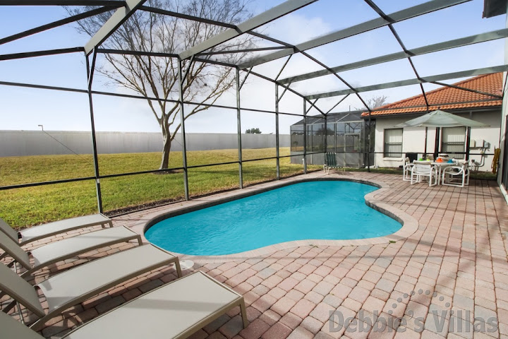 South-facing private pool and spa at this Orlando vacation villa