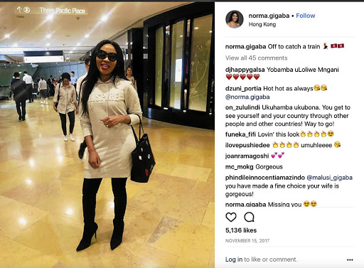 Norma Gigaba at a luxury shopping centre. /supplied