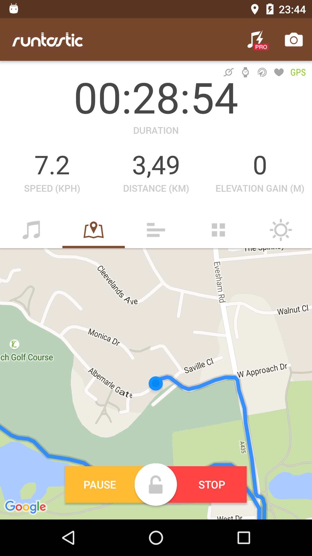 Android application Runtastic Mountain Bike GPS screenshort