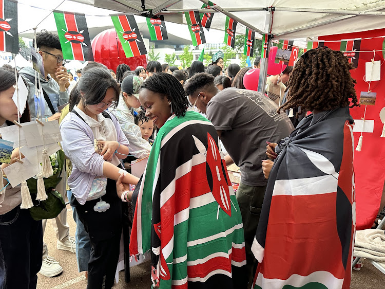 Kenyan booth at the 19th World Cultural Carnival in Beijing, China.
