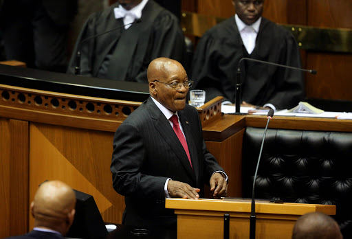 President Jacob Zuma delivers his State of the Nation Address (SONA) to a joint sitting of the National Assembly and the National Council of Provinces in Cape Town, South Africa February 9, 2017. REUTERS/Sumaya Hisham
