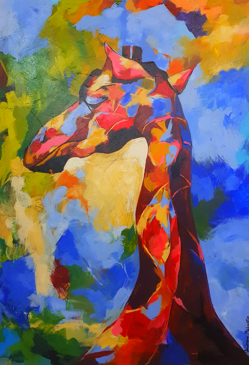 Andrew Mokgatla Giraffe at Sembach Gallery.
