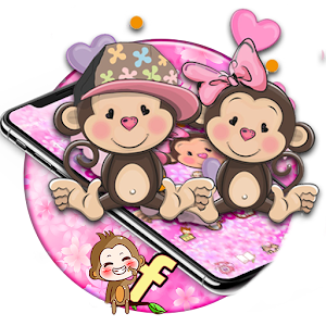 Download Valentine's Day Theme Couple Monkey Wallpaper For PC Windows and Mac