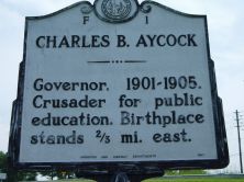 Governor, 1901-1905. Crusader for public education. Birthplace stands 2/3 mi. east.Plaque via North Carolina Highway Historical Marker Program, and is used with their permission. Full page here...