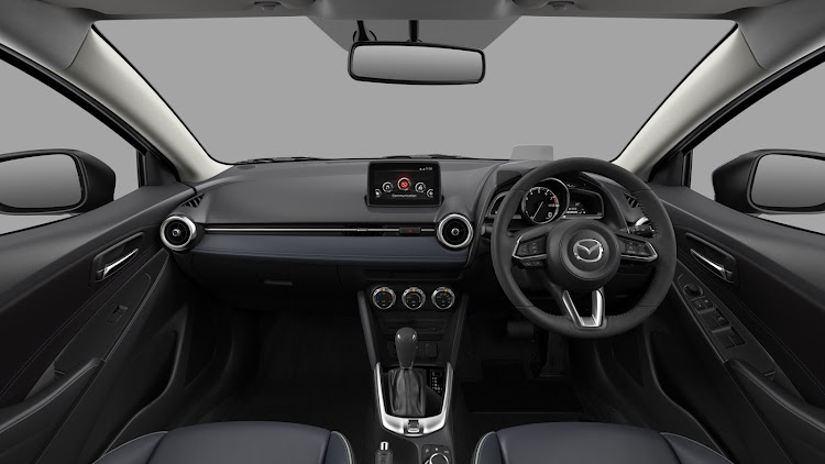 The interior of the new facelift Mazda2.