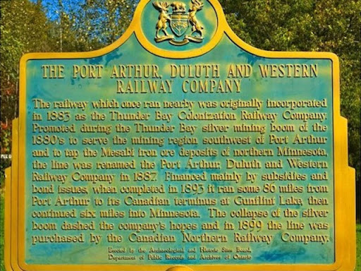 The railway which once ran nearby was originally incorporated in 1883 as the Thunder Bay Colonization Railway Company. Promoted during the Thunder Bay silver mining boom of the 1880's to serve the...