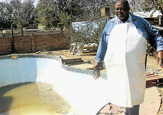 Nick Mlumbi of Fort Beaufort, seen here at his home, took matters into his own hands on Tuesday..