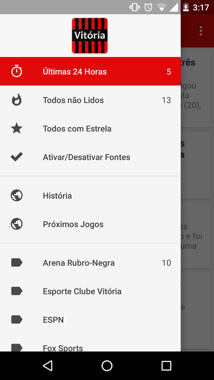 Android application Notícias do Vitória screenshort