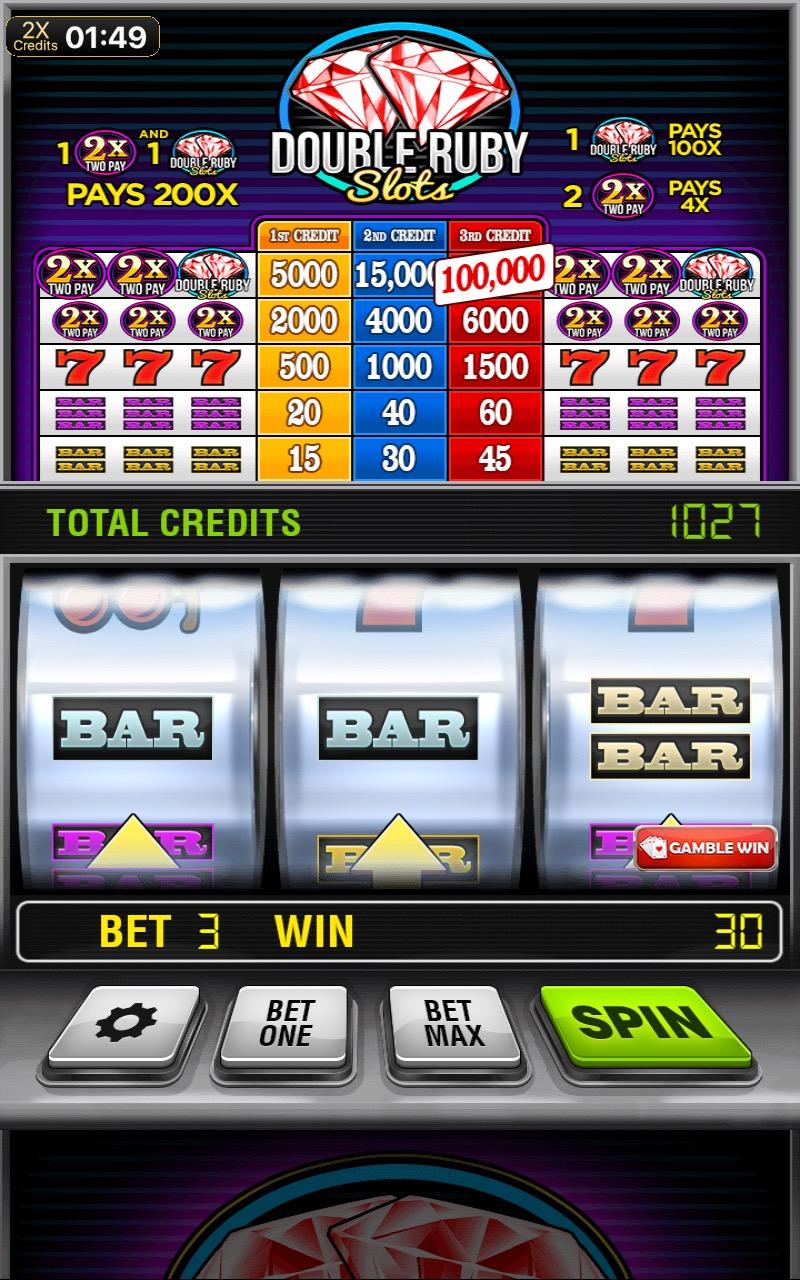 Android application Double Ruby Free Slot Machine screenshort