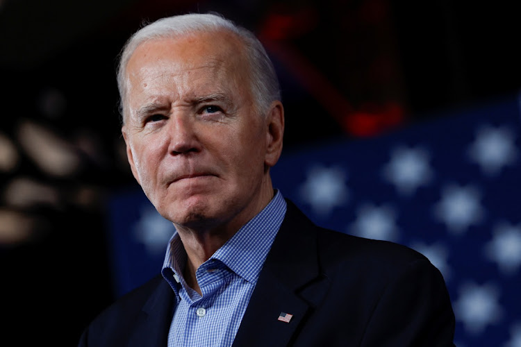 US President Joe Biden looks on during a campaign event at Pullman Yards in Atlanta, Georgia, US on March 9 2024. Picture: REUTERS/EVELYN HOCKSTEIN