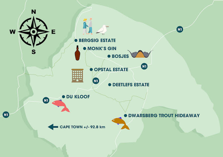 Map of the Breedekloof.