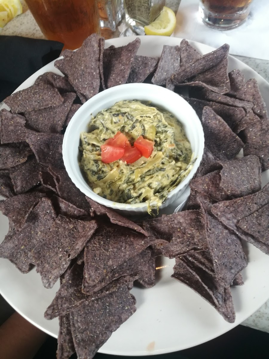 Spinach and artichoke dip from the GF menu