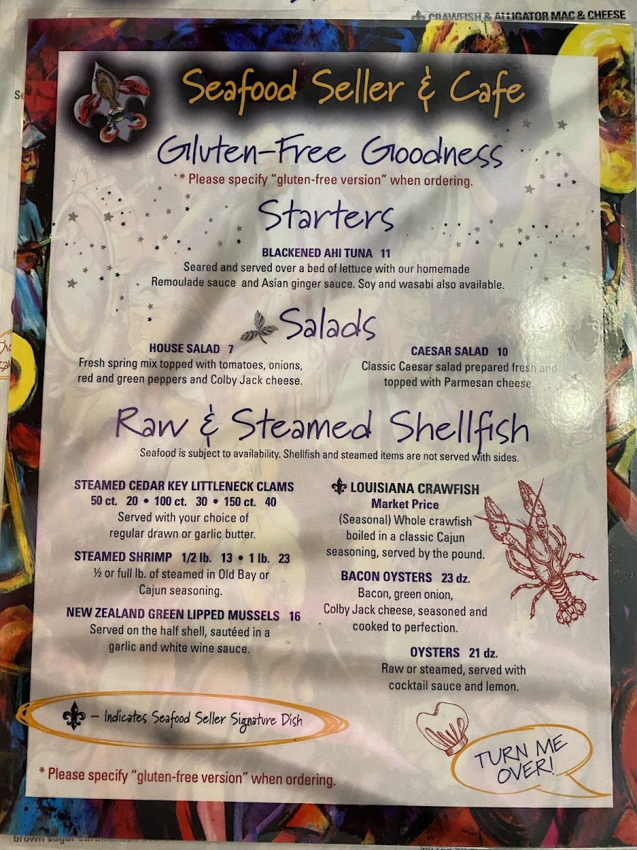 Cajun jimmys seafood seller gluten-free menu
