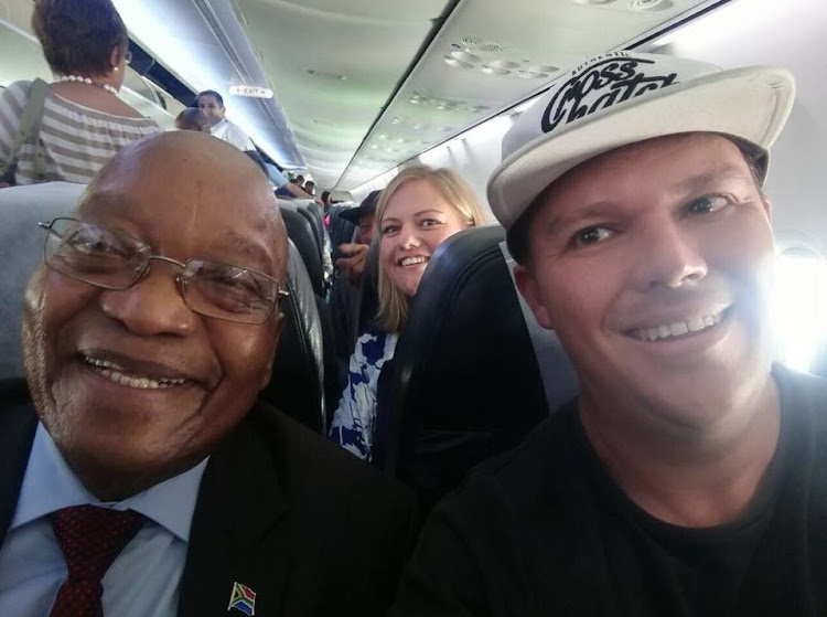 Simon Hodgson was surprised when Jacob Zuma sat next to him on his 50 minute kulula flight from Gauteng to Durban.