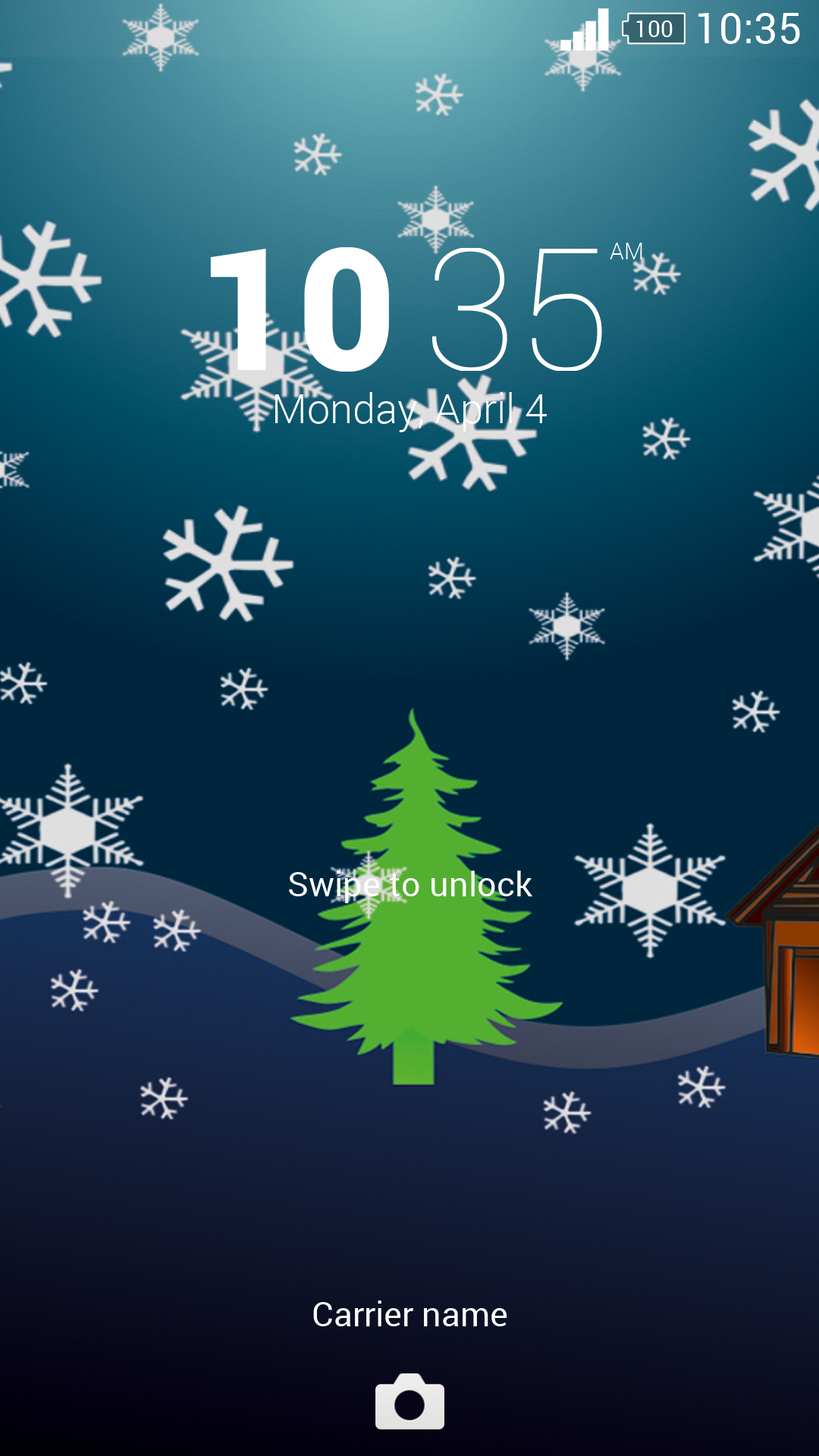 Android application Cabin At Christmas Theme screenshort