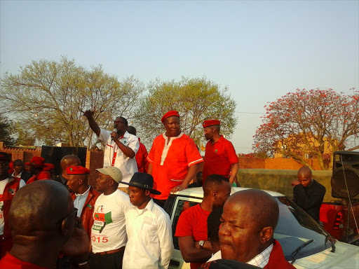 EFF leader Julius Malema about to address students at TUT Soshanguve campus.Picture: SIPHO MASOMBUKA