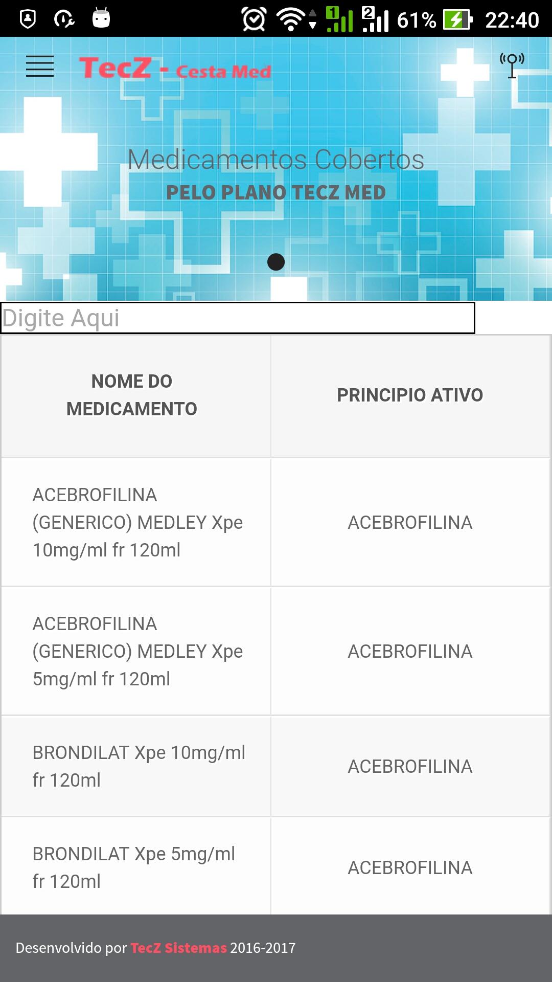 Android application TecZ Cesta Medicamentos screenshort
