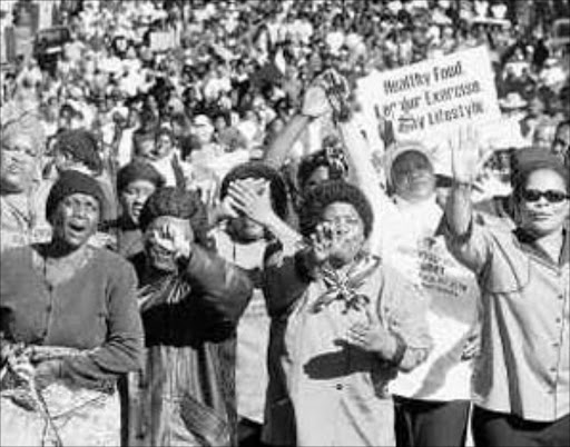 Women march against the pass in 1956. Picture: FILE