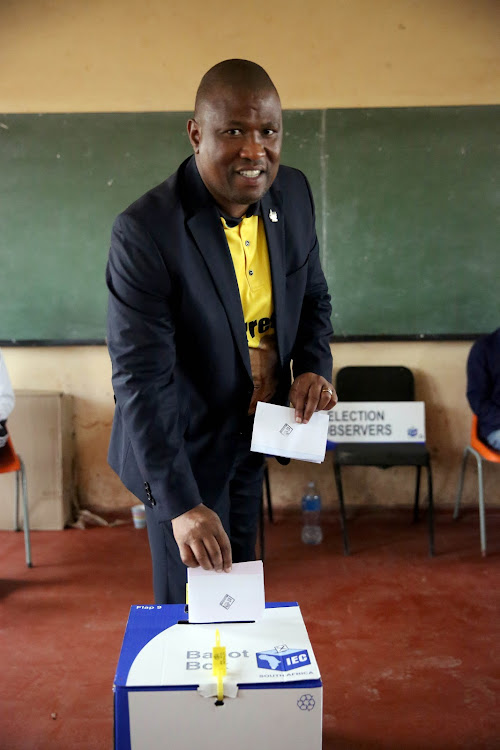 Eastern Cape ANC provincial chairman Oscar Mabuyane places his ballot in the box