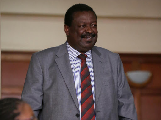 Former Deputy Prime Minister Musalia Mudavadi when he appeared in court at Milimani as a key witness in a Sh928m Anglo Leasing case on September 21, 2016. /JACK OWUOR