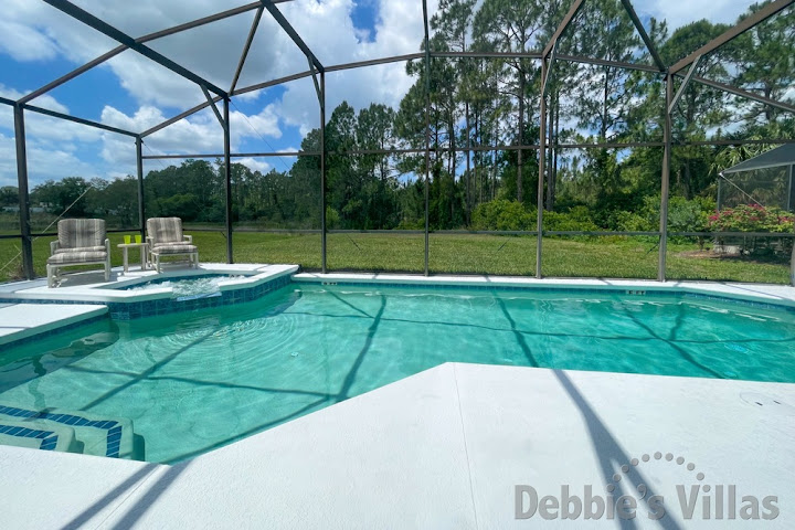Scenic view from the west-facing private pool of this Watersong villa in Davenport