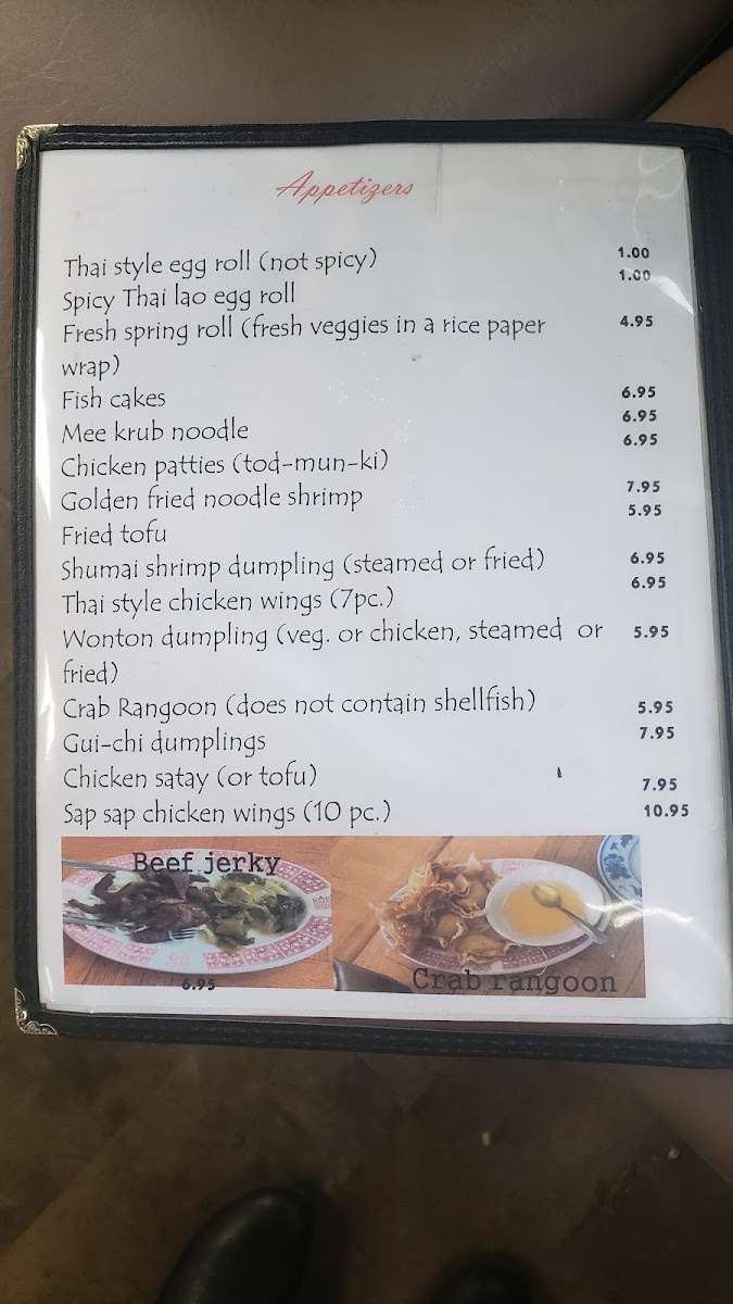 Spicy Thai Lao Restaurant gluten-free menu