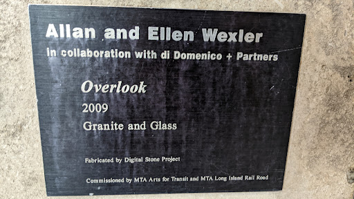 Allan and Ellen Wexler in collaboration with di Domenico + Partners Overlook 2009 Granite and Glass Fabricated by Digital Stone Project Commissioned by MTA Arts for Transit and MTA Long Island...