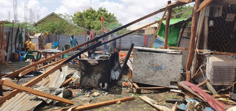 The scene of the Mandera blast on March 25, 2024