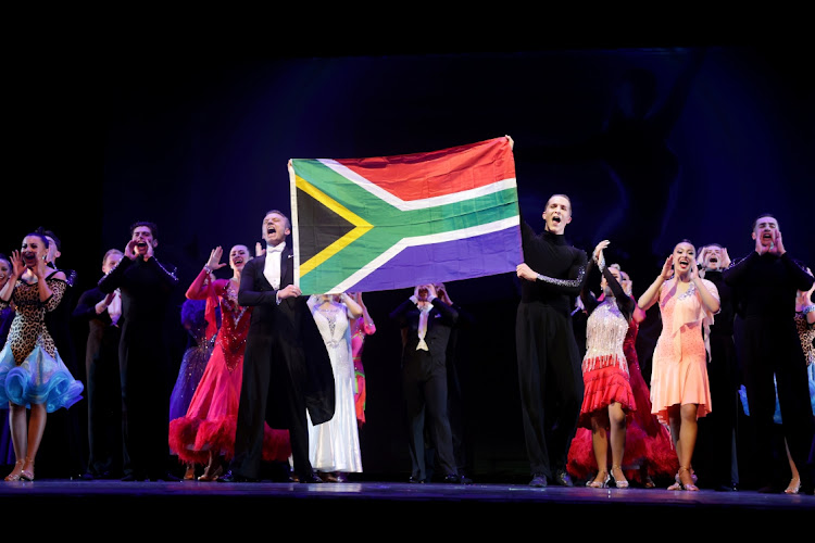 BYU Ballroom Dance Company raised a South African flag as they thanked Durbanites for supporting their show.