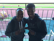 Akani Simbine, left, poses with fellow sprinter Anaso Jobodwana at the South African athletics champs earlier this year. Simbine won the World Student Games 100m crown in Korea July 2015. Jobodwana won the 100m and 200m double at the last Games in Russia in 2013.