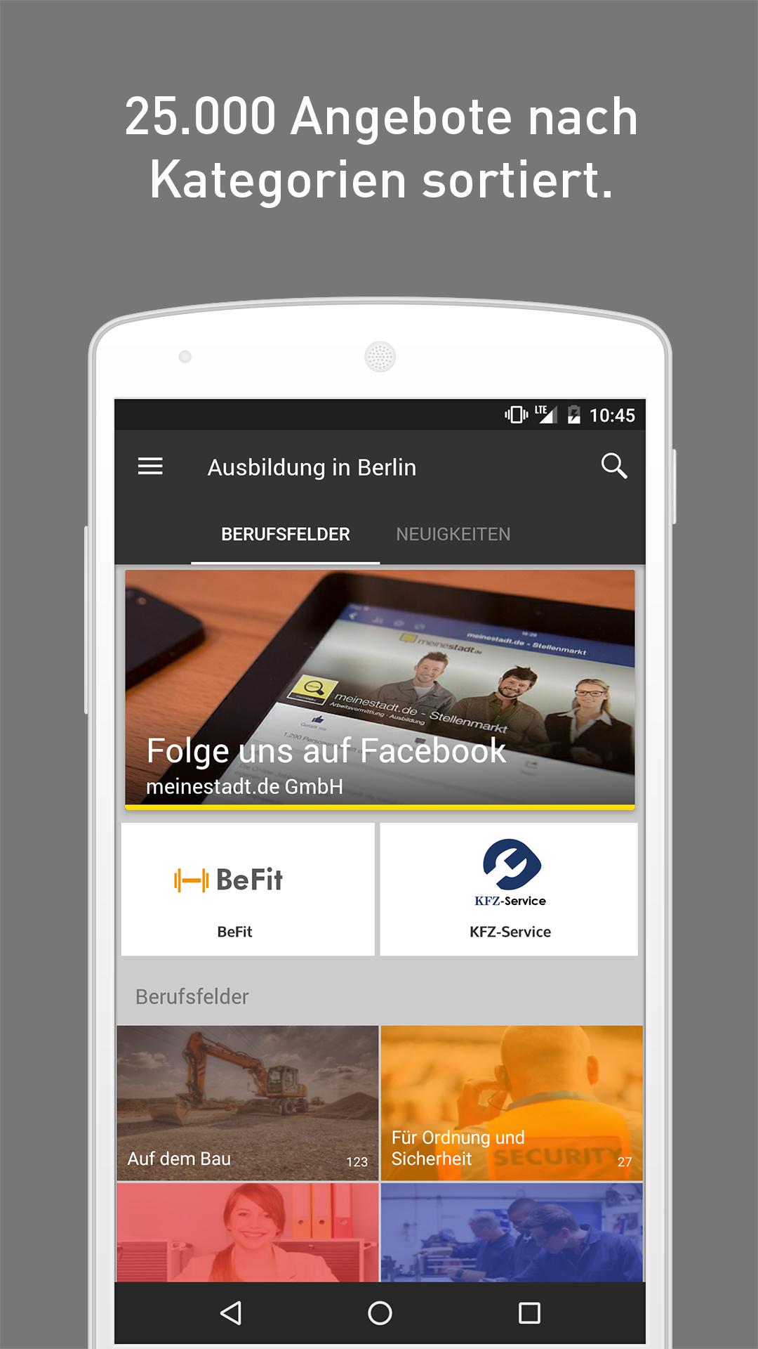 Android application Ausbildung screenshort